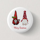 Niedlich Classic Gnomes Custom Christmas Button (Vorderseite)