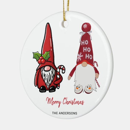 Niedlich Classic Gnomes Custom Christmas Keramik Ornament (Links)