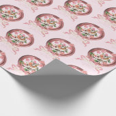 Niedlich Classic Pink Rokoko Girl Rose Bow Shoe Geschenkpapier (Ecke)