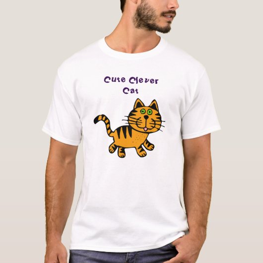 Niedlich Clever Cat T - Shirt (Vorderseite)