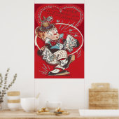 Niedlich Clown Blume Schläfrigkeit Herz Valentine Poster (Küche)