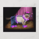 Niedlich Clown Kitty Postkarte (Vorderseite)