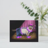 Niedlich Clown Kitty Postkarte (Stehend Vorderseite)