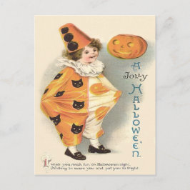 Niedlich Clown Kürbislaterne Pumpkin Postkarte