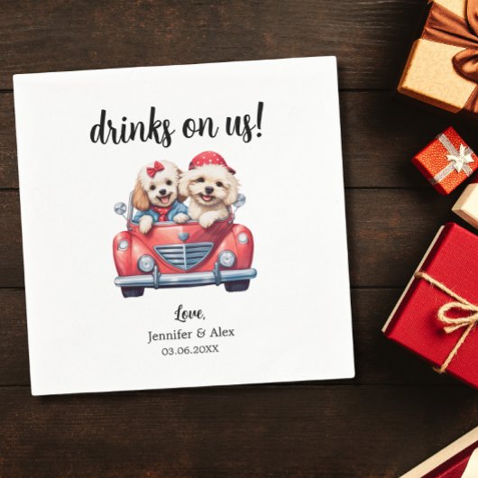 Niedlich Cockapoo Doodle Dog Hochzeitscocktail nac Serviette