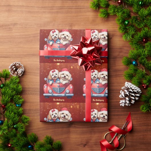 Niedlich Cockapoo Doodle Hund Custom Holiday Geschenkpapier (Feiertagsgeschenk)