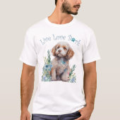 Niedlich Cockapoo Hund floral T-Shirt (Vorderseite)