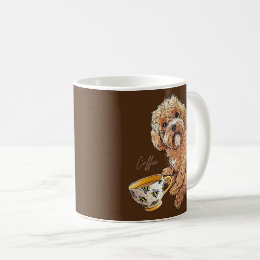 Niedlich Cockapoo Kaffeebar Funny Dog Kunst Kaffeetasse (VorderseiteRechts)