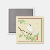 Niedlich Cockatoo Vintages japanisches Kamelien-Ma Magnet (Vorderseite/Rückseite)