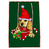 Niedlich Cocker Spanel Christmas Merry Mittlere Geschenktüte (Rückseite)