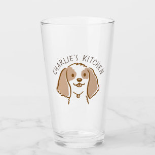 Niedlich Cocker Spaniel Cartoon Dog Personalisiert Glas