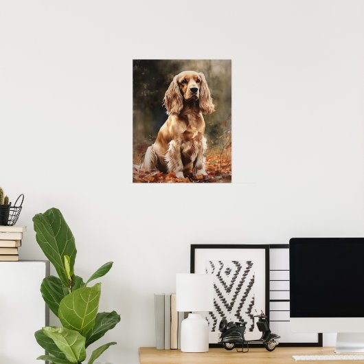 Niedlich Cocker Spaniel Dog Art Print Poster (Heimbüro)