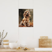 Niedlich Cocker Spaniel Dog Art Print Poster (Küche)