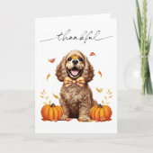 Niedlich Cocker Spaniel Herbstlaubs Pumpkins Karte (Vorderseite)