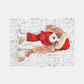 Niedlich Cocker Spaniel Hund über Weihnachten Fleecedecke (Vorderseite (Horizontal))