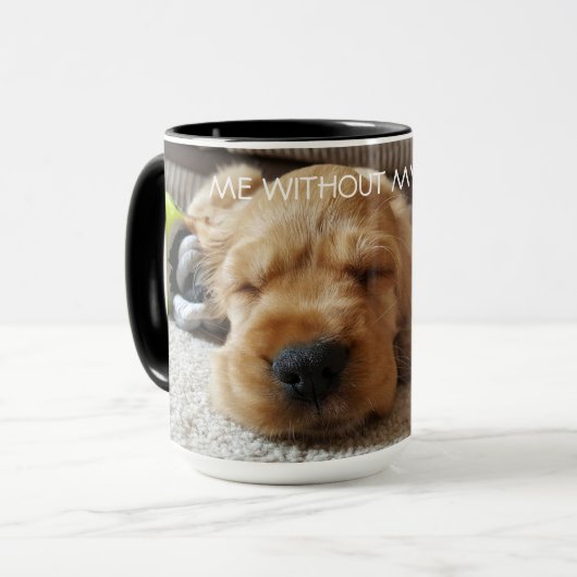 Niedlich Cocker Spaniel Napping Personalisiert Tasse (Vorderseite Links)