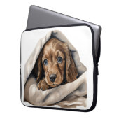 NIEDLICH COCKER SPANIEL PUPPEN IN BLANKET LAPTOPSCHUTZHÜLLE (Vorderseite Links)
