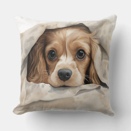 NIEDLICH COCKER SPANIEL PUPPING UNTER BLANKET KISSEN