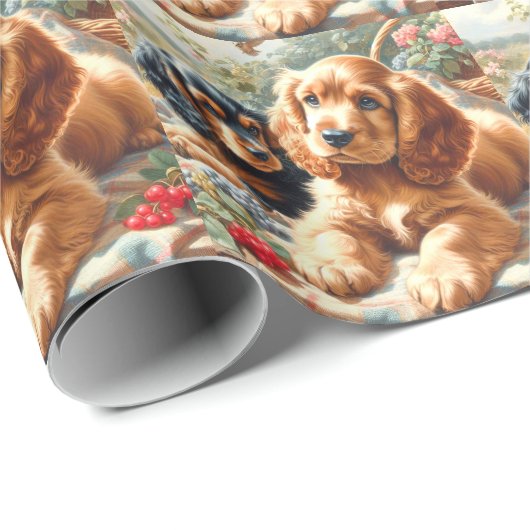 Niedlich Cocker Spanischmalerei Geschenkpapier (Rolleneckpunkt)