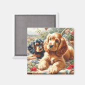 Niedlich Cocker Spanischmalerei Magnet (Vorderseite/Rückseite)