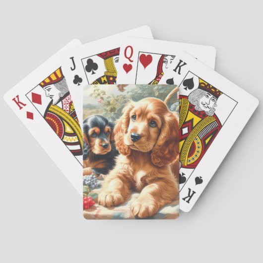 Niedlich Cocker Spanischmalerei Spielkarten (Rückseite)