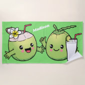 Niedlich Coconuts individuelle Name Strandtuch (Vorderseite)