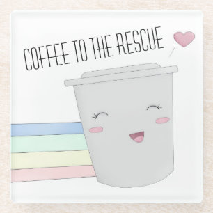 Niedlich Coffee Lovers Superhero Rainbow Glasuntersetzer