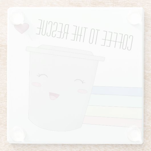 Niedlich Coffee Lovers Superhero Rainbow Glasuntersetzer (Rückseite)