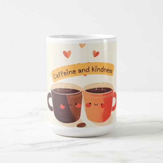 Niedlich Coffee Tasse - Coffein & Kindness Vibes (Mittel)