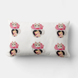 Niedlich Coffee Tasse Katzenkissen Lendenkissen