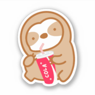 Niedlich Cola Soda Sloth Aufkleber