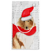 Niedlich Collie Christmas Dog Holiday Woof Word Ar Kleine Geschenktüte (Vorderseite)