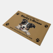 Niedlich Collie Dog Fußmatte (Schrägansicht)
