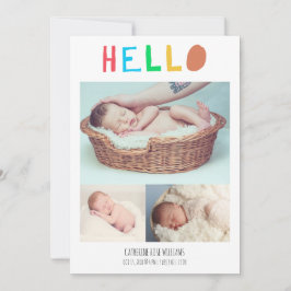 Niedlich Colorful Hello Baby Neugeborene Begrüßung Ankündigung