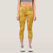 Niedlich Comfy Capris All-over Gold Bronze Print (Vorderseite)