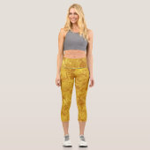 Niedlich Comfy Capris All-over Gold Bronze Print (Vorderseite)