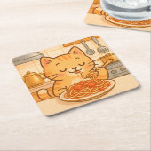 Niedlich Comic Kitty Spaghetti Untersetzer Set (angewinkelt)