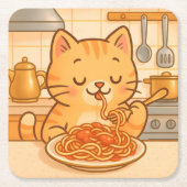 Niedlich Comic Kitty Spaghetti Untersetzer Set (Vorderseite)