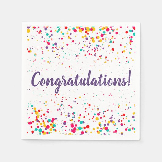 Niedlich Confetti Abschluss Napkin Serviette (Vorderseite)