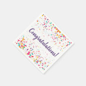 Niedlich Confetti Abschluss Napkin Serviette (Ecke)