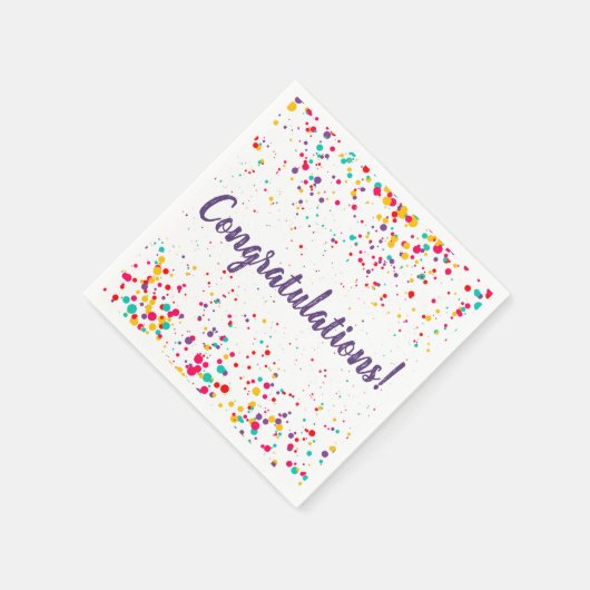 Niedlich Confetti Abschluss Napkin Serviette (Ecke)