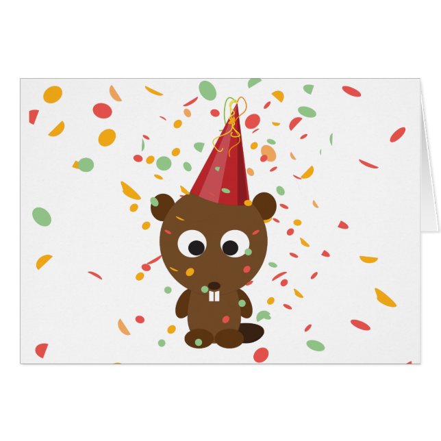 Niedlich Confetti Party Beaver (Vorderseite (Horizontal))