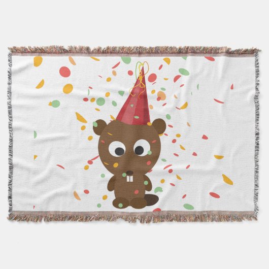 Niedlich Confetti Party Beaver Decke (Vorderseite)