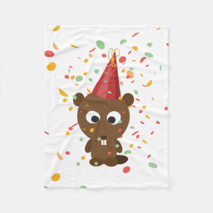 Niedlich Confetti Party Beaver Fleecedecke