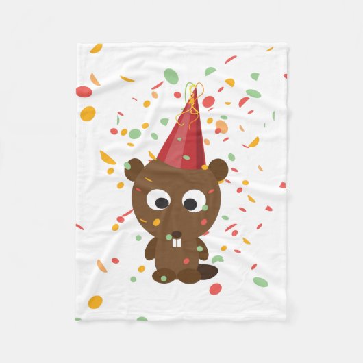 Niedlich Confetti Party Beaver Fleecedecke (Vorderseite)