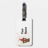 Niedlich Confetti Party Beaver Gepäckanhänger (Rückseite vertikal)