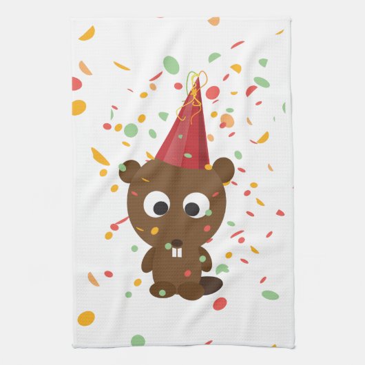 Niedlich Confetti Party Beaver Handtuch (Vertikal)