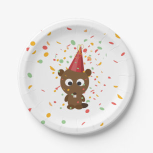 Niedlich Confetti Party Beaver Pappteller
