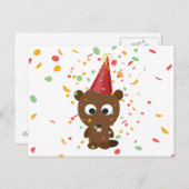 Niedlich Confetti Party Beaver Postkarte (Vorne/Hinten)