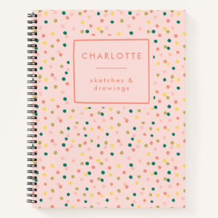 Niedlich Confetti Polka Dots Muster Blush Sketchbo Notizblock